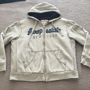 Vintage Aeropostale Fleece Lined Zip Up Hoodie Sweatshirt